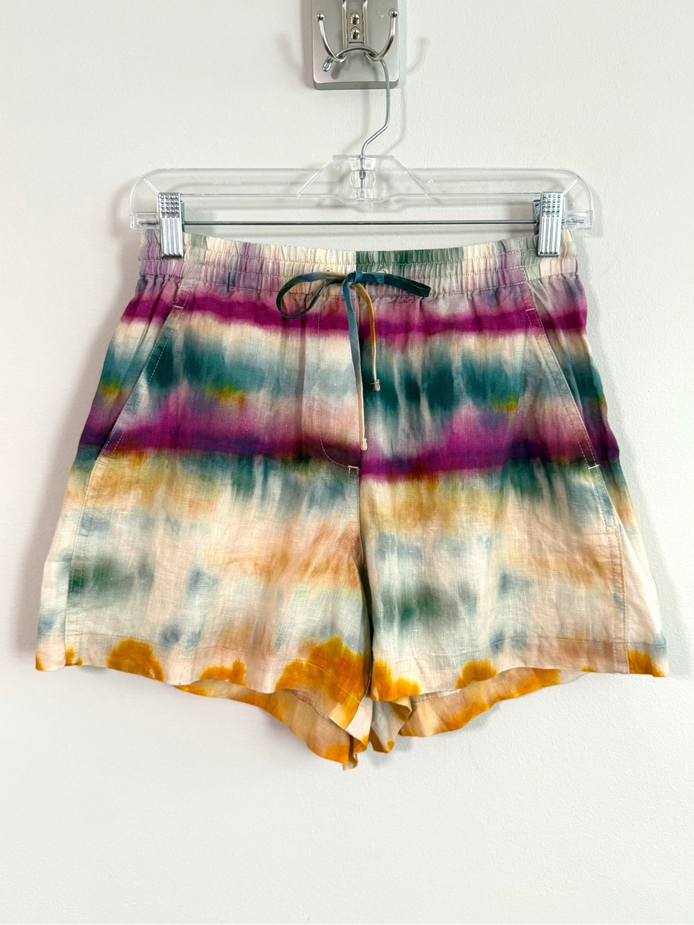 NWT Banana Republic 100% Premium Linen Tie-Dye Drawstring Women’s Shorts Size XS